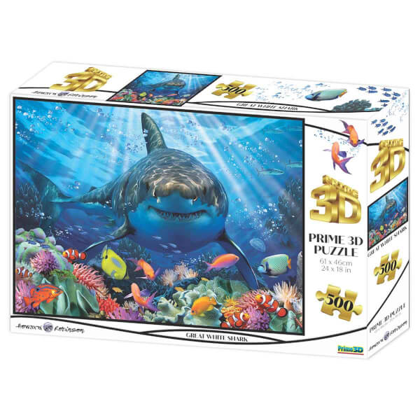 500 Parça 3D Puzzle: Büyük Beyaz Köpekbalığı 