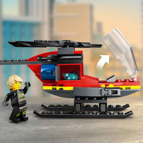 LEGO City İtfaiye Kurtarma Helikopteri 60411 - 5 Yaş ve Üzeri Çocuklar için Pilot Minifigürü İçeren Yaratıcı Oyuncak Yapım Seti (85 Parça)