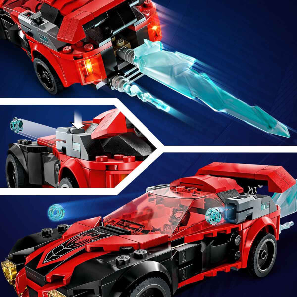 LEGO® Marvel Miles Morales Morbius’a Karşı 76244 - 7 Yaş ve Üzeri için Minifigür ve Araba İçeren Örümcek Adamlı Oyuncak Yapım Seti (220 Parça)