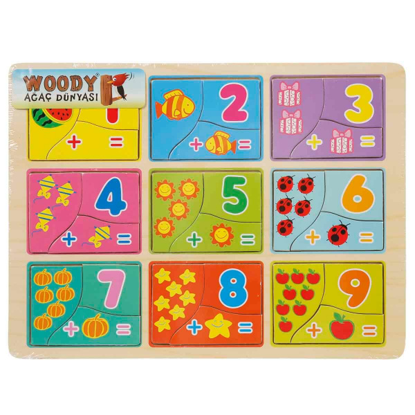 Woody Ahşap 27 Parça Bultak Puzzle: Sayılar