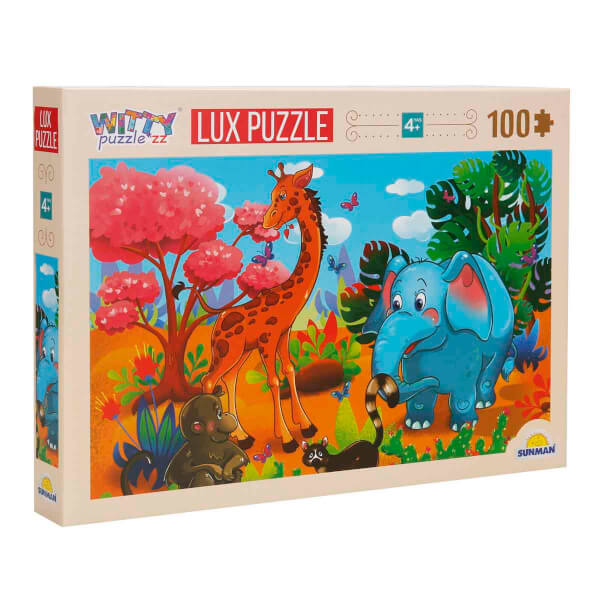 100 Parça Puzzle: Sevimli Afrika Hayvanları