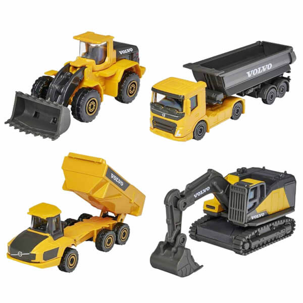 1:64 Majorette Volvo Construction Die Cast 4'lü Paket 