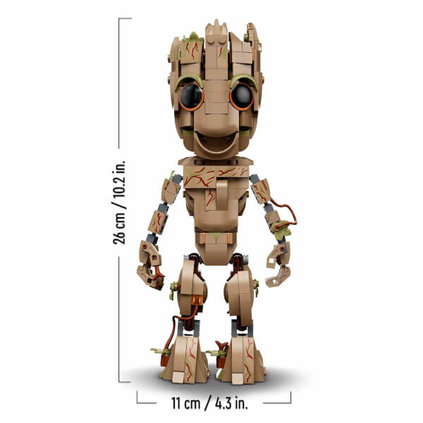 LEGO Marvel Ben Groot 76217 - 10 Yaş ve Üzeri Çocuklar için Koleksiyonluk Bebek Groot Yapım ve Sergileme Modeli (476 Parça)