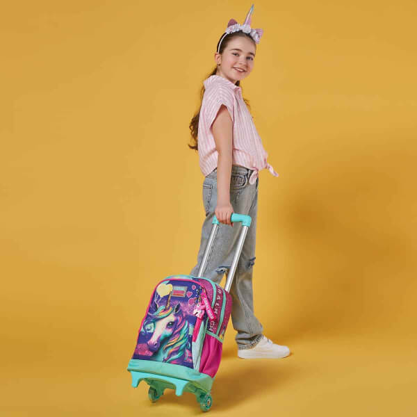 Coral High Unicorn Işıklı Tekerlekli Çekçekli Okul Çantası 23958