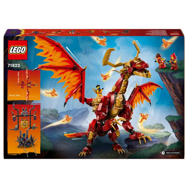 LEGO NINJAGO Hareket Kaynak Ejderhası 71822 – 12 Yaş ve Üzeri İçin 6 Minifigür İçeren Yaratıcı Oyuncak Yapım Seti (1716 Parça)