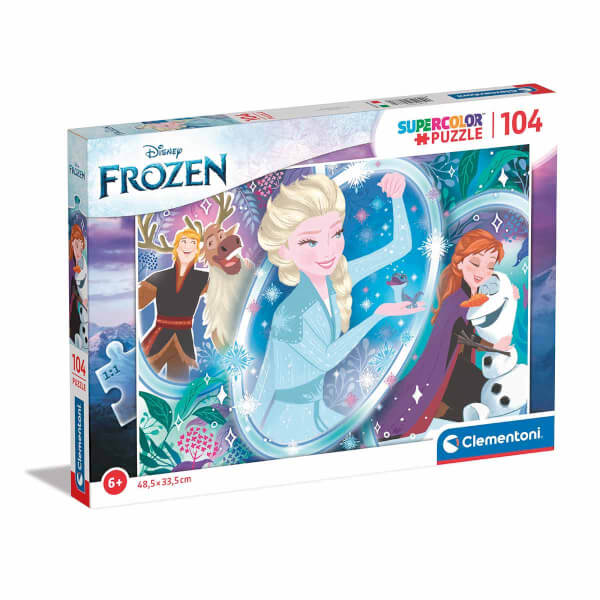104 Parça Supercolor Puzzle: Disney Frozen ve Dostları