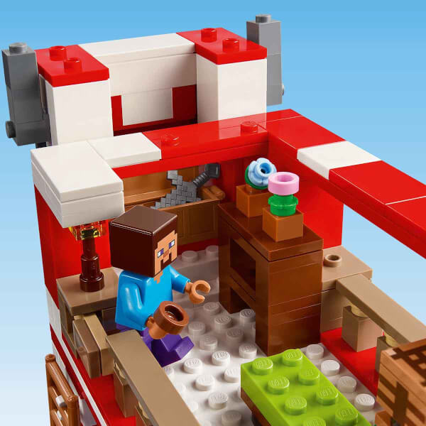 LEGO Minecraft Mooshroom Evi 21270 - 8 Yaş ve Üzeri Macera Oyunları Seven Çocuklar için Mantar Tarlaları İçeren Yaratıcı Oyuncak Yapım Seti (500 Parça)