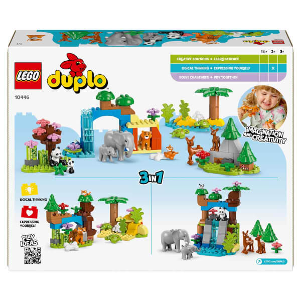 LEGO DUPLO Kasabası 3’ü 1 Arada Vahşi Hayvan Aileleri 10446 - 2 Yaş ve Üzeri Küçük Çocuklar için 10 Hayvan Figürü İçeren Eğitici Oyuncak Yapım Seti (92 Parça)