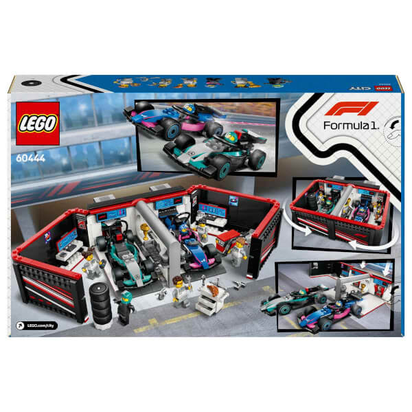 LEGO City F1 Garajı ve Mercedes-AMG ve Alpine Arabaları 60444 - 7 Yaş ve Üzeri Çocuklar için Yarış Arabası İçeren Yaratıcı Oyuncak Yapım Seti (678 Parça)