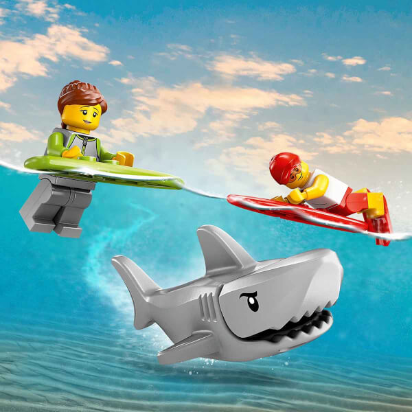 LEGO City Cankurtaran Kamyoneti 60453 - 6 Yaş ve Üzeri Çocuklar için 2 Minifigür ve Köpek Balığı Figürü İçeren Yaratıcı Oyuncak Yapım Seti (214 Parça)