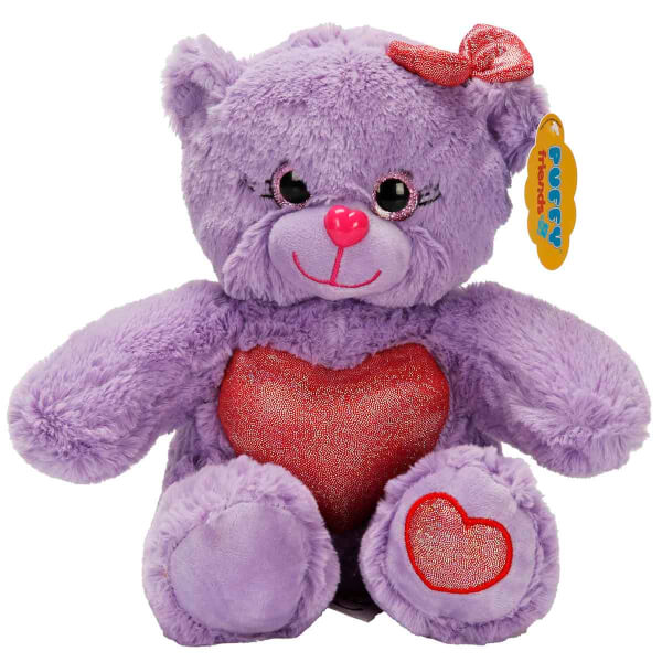 Renkli Peluş Ayı 26 cm  - Mor