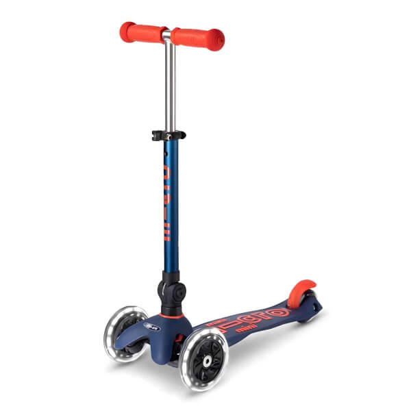 Micro Mini Deluxe 3 Tekerlekli Katlanabilir Işıklı Lacivert Scooter