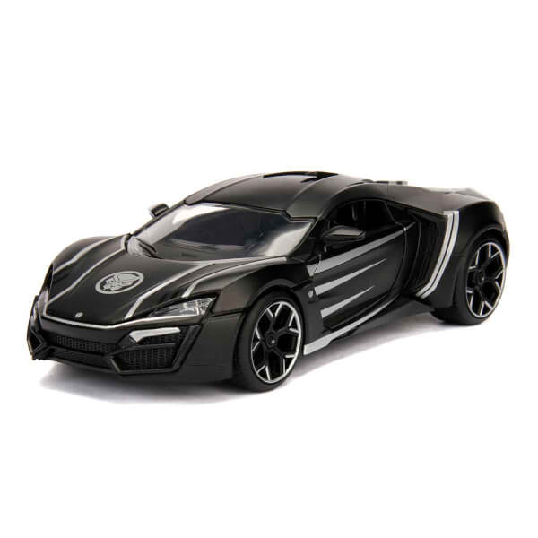 1:24 Marvel Avengers Lykan Hypersport Model Araba ve Black Panther Figür