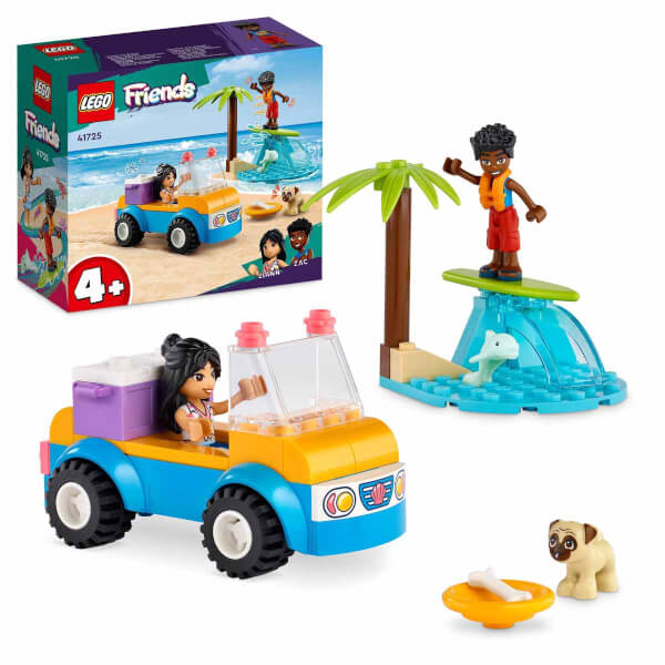 LEGO Friends Plaj Arabası Eğlencesi 41725 - 4 Yaş ve Üzeri Çocuklar için 2 Mini Bebek, bir Köpek Karakteri ve Plaj Arabası İçeren Yaratıcı Oyuncak Yapım Seti (61 Parça)