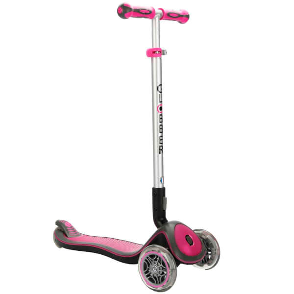 Globber Elite Deluxe 3 Tekerlekli Katlanabilir Işıklı Pembe Scooter