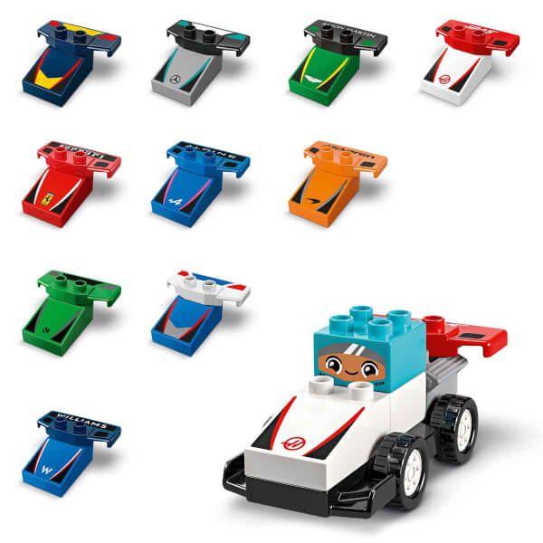 LEGO DUPLO Kasabası F1 Takımı Yarış Arabaları ve Sürücüler 10445 - 2 Yaş ve Üzeri Küçük Çocuklar İçin Eğitici Oyuncak Yapım Seti (70 Parça)