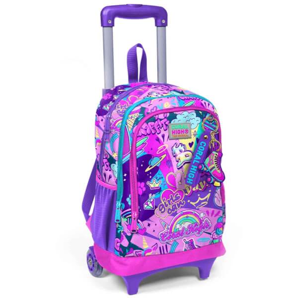 Coral High Graffiti Işıklı Tekerlekli Çekçekli Okul Çantası 23960