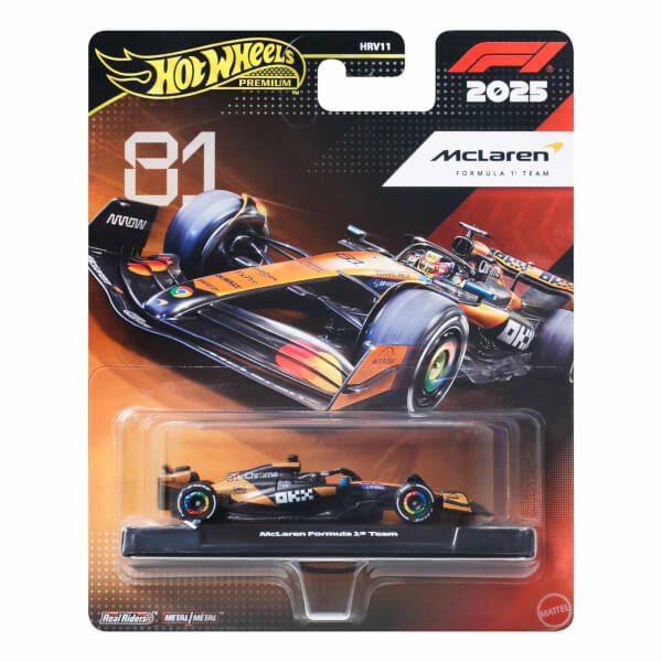Hot Wheels Premium Formula 1 Yarış Arabası Tekli Paket HRV11 - Jkd81 Mclaren Formula 1 Team (#81)