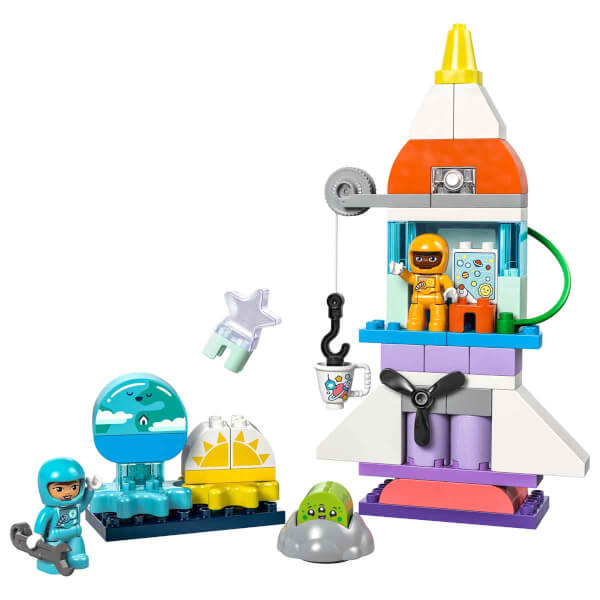 LEGO® DUPLO® 3'ü 1 Arada Uzay Mekiği Macerası 10422 - 3 Yaş ve Üzeri Çocuklar için Astronot Minifigürü İçeren Eğitici Oyuncak Yapım Seti (58 Parça)