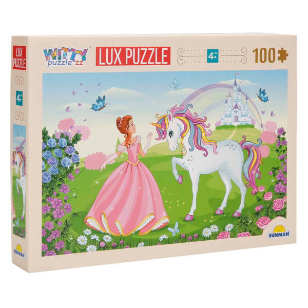 100 Parça Puzzle: Unicorn ve Prenses 