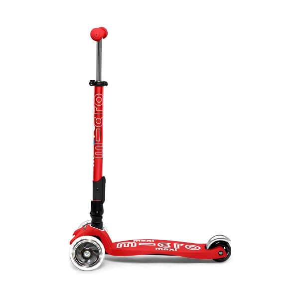Micro Maxi Deluxe 3 Tekerlekli Katlanabilir Işıklı Kırmızı Scooter