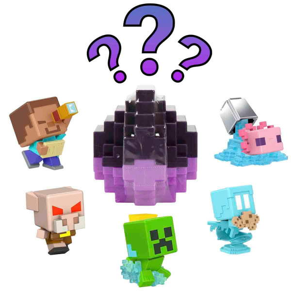 Minecraft Mini Mode Spawn Egg Sürpriz Figür Paketi HXT64 - Koyu Mor-Açık Mor
