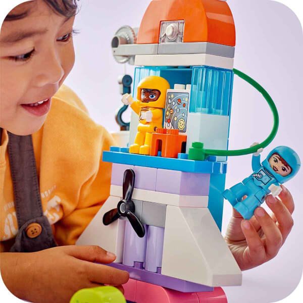 LEGO® DUPLO® 3'ü 1 Arada Uzay Mekiği Macerası 10422 - 3 Yaş ve Üzeri Çocuklar için Astronot Minifigürü İçeren Eğitici Oyuncak Yapım Seti (58 Parça)