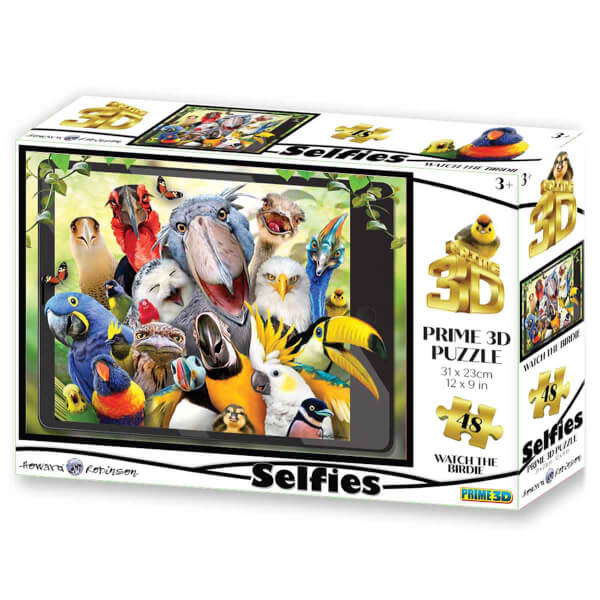 48 Parça 3D Puzzle: Sevimli Kuşlar Selfie