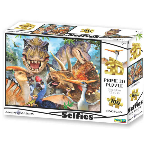 100 Parça 3D Puzzle: Dinozor Selfie