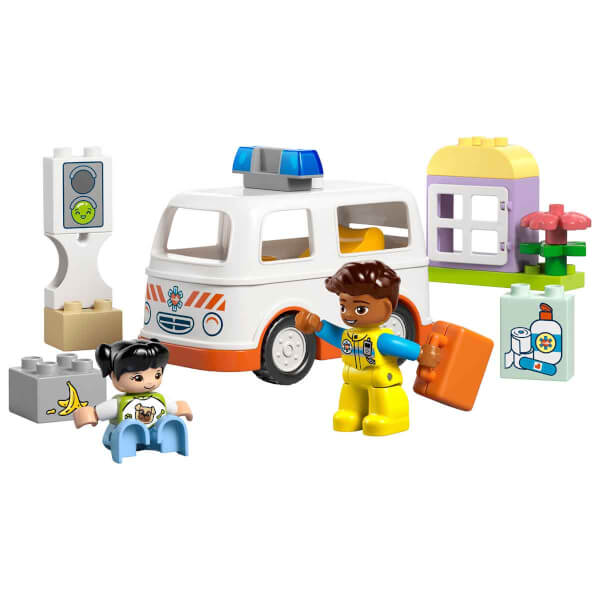 LEGO DUPLO Ambulans ve Sürücü 10447 - 2 Yaş ve Üzeri Küçük Çocuklar için Eğitici Oyuncak Yapım Seti (19 Parça)