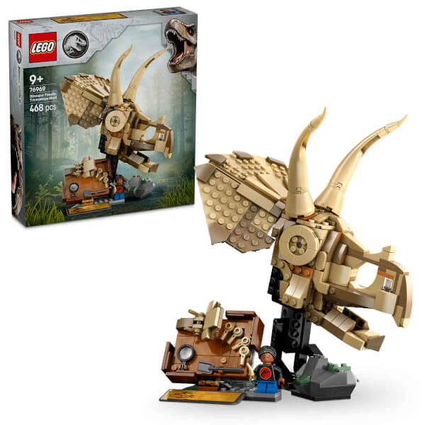 LEGO Jurassic World Dinozor Fosilleri: Triceratops Kafatası 76969 - 9 Yaş ve Üzeri Çocuklar için Yaratıcı Oyuncak Dinozor Yapım Seti (468 Parça)