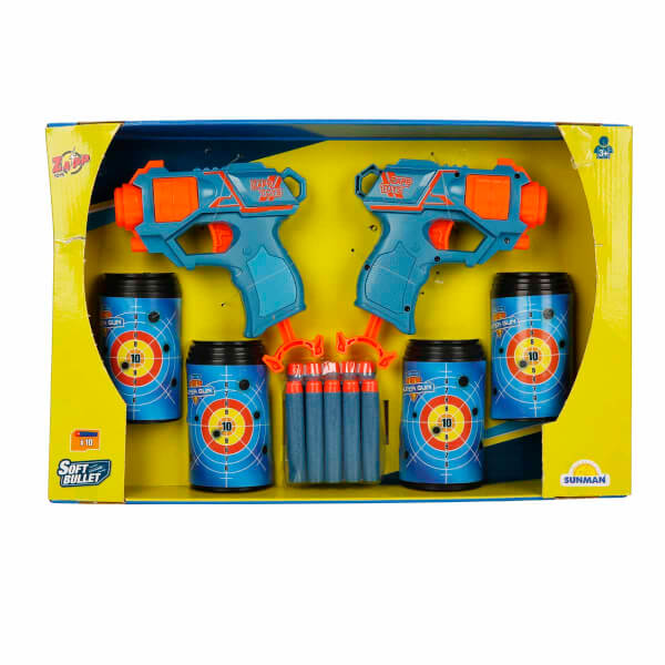 Zapp Toys Sniper-4 Hedefli 10 Mermili 2'li Sünger Dart Atan Silah 14 cm 