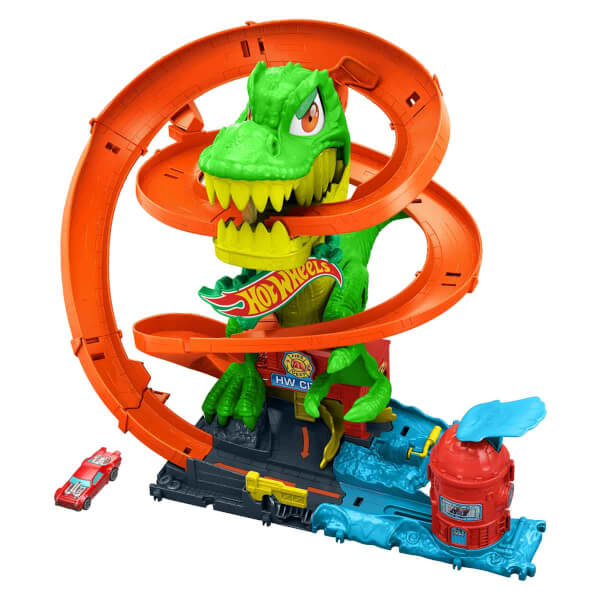 Hot Wheels T-Rex ve İtfaiye İstasyonu Oyun Seti JBM73