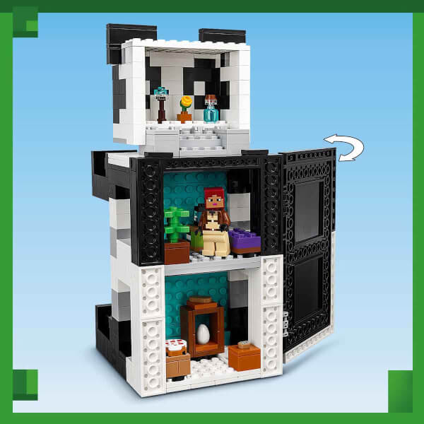 LEGO Minecraft Panda Barınağı 21245 - 8 Yaş ve Üzeri Çocuklar için Panda gibi Görünen ve Hareket Eden Oyuncak Yapım Seti (553 Parça)