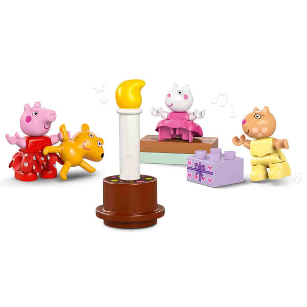 LEGO DUPLO Peppa Pig Doğum Günü Evi 10433 - 2 Yaş ve Üzeri Çocuklar için Peppa Pig Minifigürü İçeren Eğitici Oyuncak Yapım Seti (59 Parça)