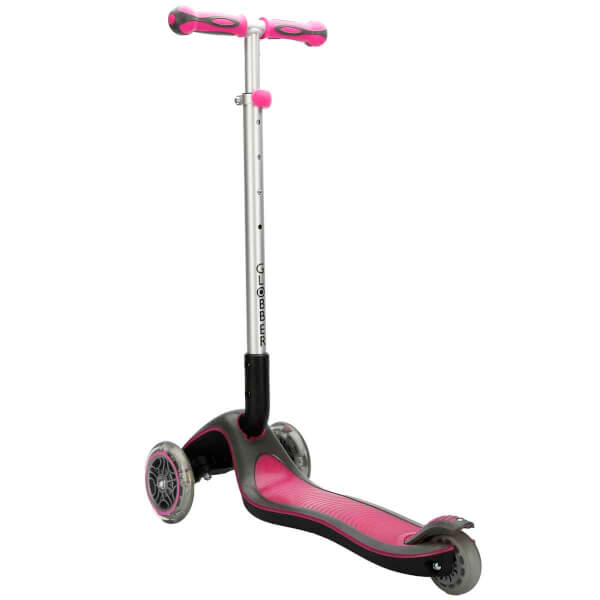 Globber Elite Deluxe 3 Tekerlekli Katlanabilir Işıklı Pembe Scooter