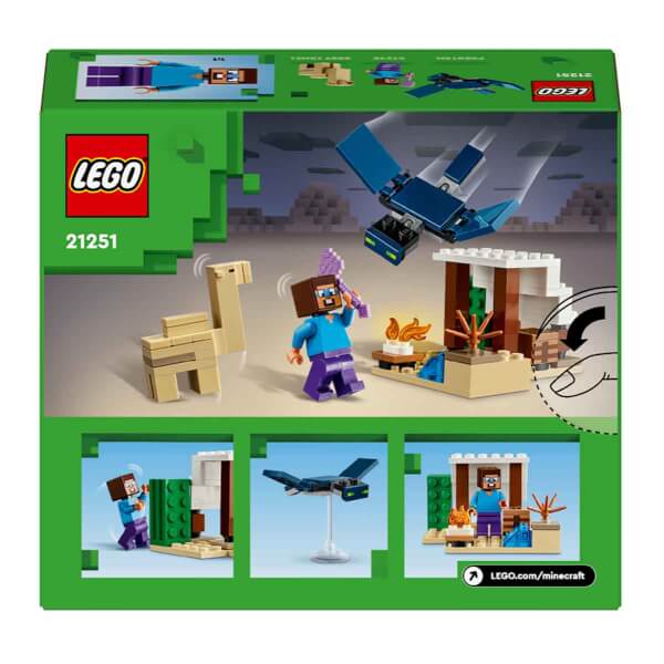 LEGO® Minecraft® Steve'in Çöl Keşfi 21251 - 6 Yaş ve Üzeri Macera Oyunları Yedi Çocuk için 3 Adet LEGO Minecraft Minifigürü İçeren Yaratıcı Oyuncak Yapım Seti (75 Parça)