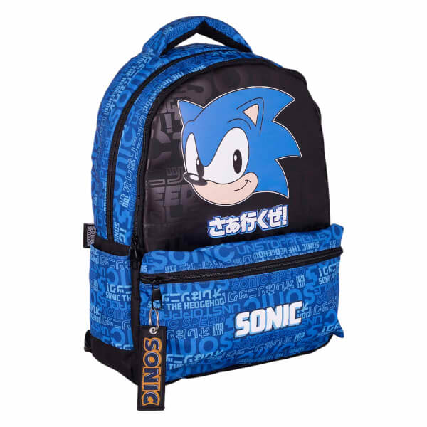 Sonic The Hedgehog Yazı Desenli Okul Çantası 2562