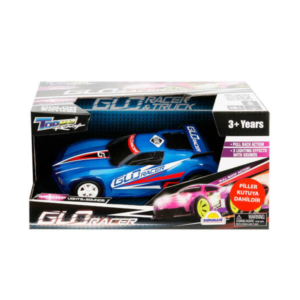 Sesli ve Işıklı Glo Racer Çek Bırak Araba 18 cm