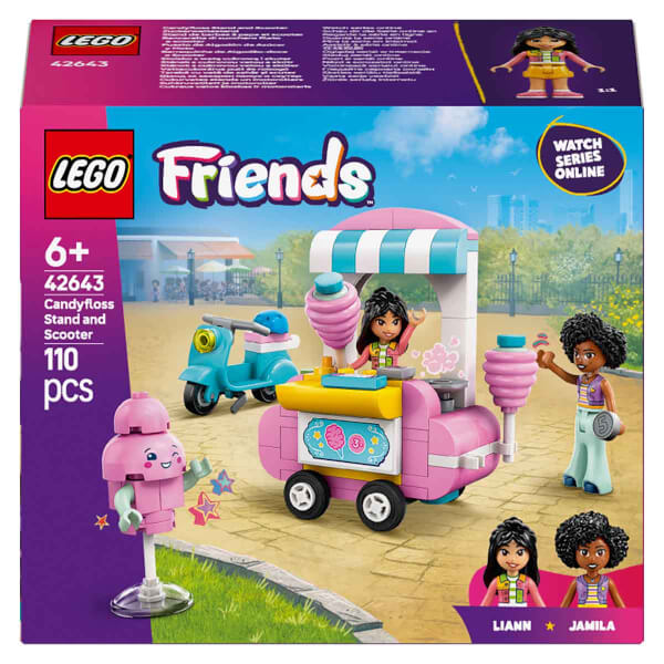 LEGO Friends Pamuk Şeker Standı ve Scooter 42643 - 6 Yaş ve Üzeri Çocuklar için Mini Bebek İçeren Yaratıcı Oyuncak Yapım Seti (110 Parça)