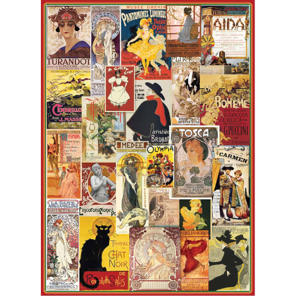 1000 Parça Puzzle : Opera, Theater Vintage Posters