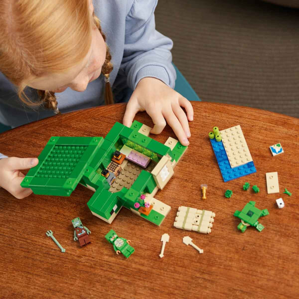 LEGO Minecraft Kaplumbağa Plaj Evi 21254 - 8 Yaş ve Üzeri Macera Oyunları Yedi Çocuk İçin 3 adet LEGO Minecraft Minifigürü İçeren Yaratıcı Oyuncak Yapım Seti (234 Parça)