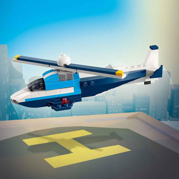 LEGO Creator 3’ü 1 Arada Uçak: Yarış Uçağı 31160 - 7 Yaş ve Üzeri Çocuklar için Jet veya Helikoptere Dönüşebilen Yaratıcı Oyuncak Yapım Seti (178 Parça)