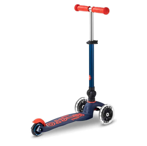 Micro Mini Deluxe 3 Tekerlekli Katlanabilir Işıklı Lacivert Scooter