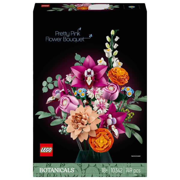 LEGO Botanicals Pembe Çiçek Buketi 10342 - Yetişkinler için Dekoratif Çiçek Yapım Seti (749 Parça)