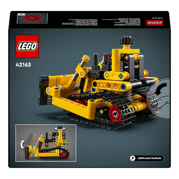 LEGO® Technic Ağır İş Buldozeri 42163 - 7 Yaş ve Üzeri Çocuklar için İnşaat Aracı İçerek Koleksiyonluk Yaratıcı Oyuncak Model Yapım Seti (195 Parça)