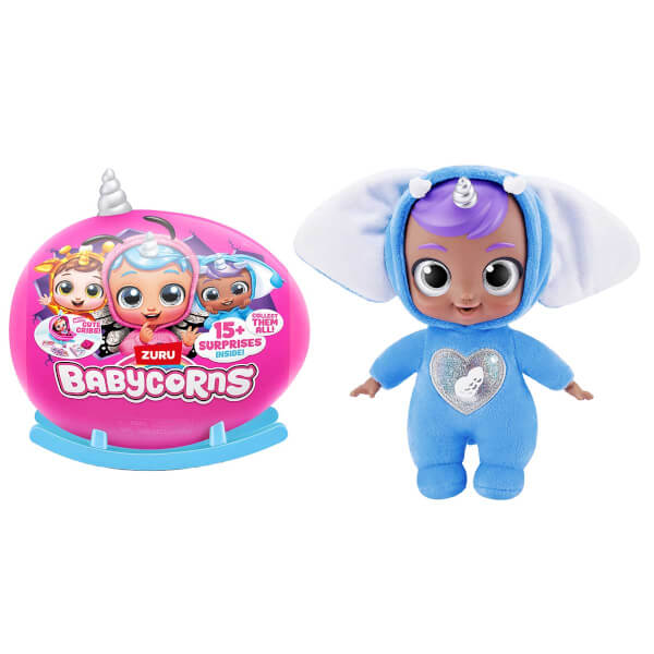 Babycorns Sevimli Sürpriz Bebek RA000000 - Açık Mavi Beşik-Beyaz Boynuz