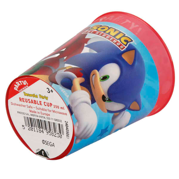 Sonic Speed Desenli Plastik Bardak 250 ml