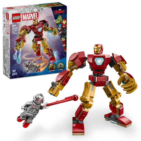 LEGO Marvel Iron Man Robotu, Ultron’a Karşı 76307 - 6 Yaş ve Üzeri Süper Kahraman Sevenler için Yaratıcı Oyuncak Yapım Seti (101 Parça)