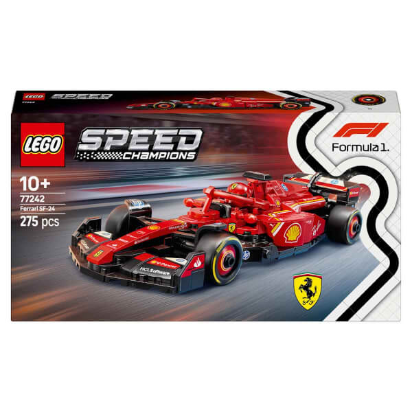 LEGO Speed Champions Ferrari SF-24 F1 Yarış Arabası 77242 - 10 Yaş ve Üzeri Çocuklar için Yarış Arabası ve Sürücü Minifigürü İçeren Yaratıcı Oyuncak Yapım Seti (275 Parça)